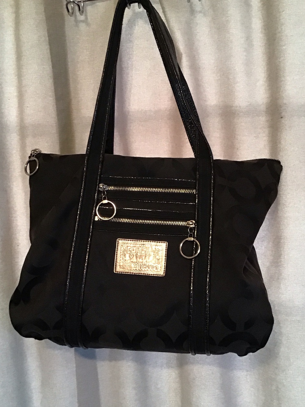 Black Women's Coach Tote Bag Gold